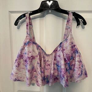 Torrid Floral Tie-Dye Swim Top, Size 3